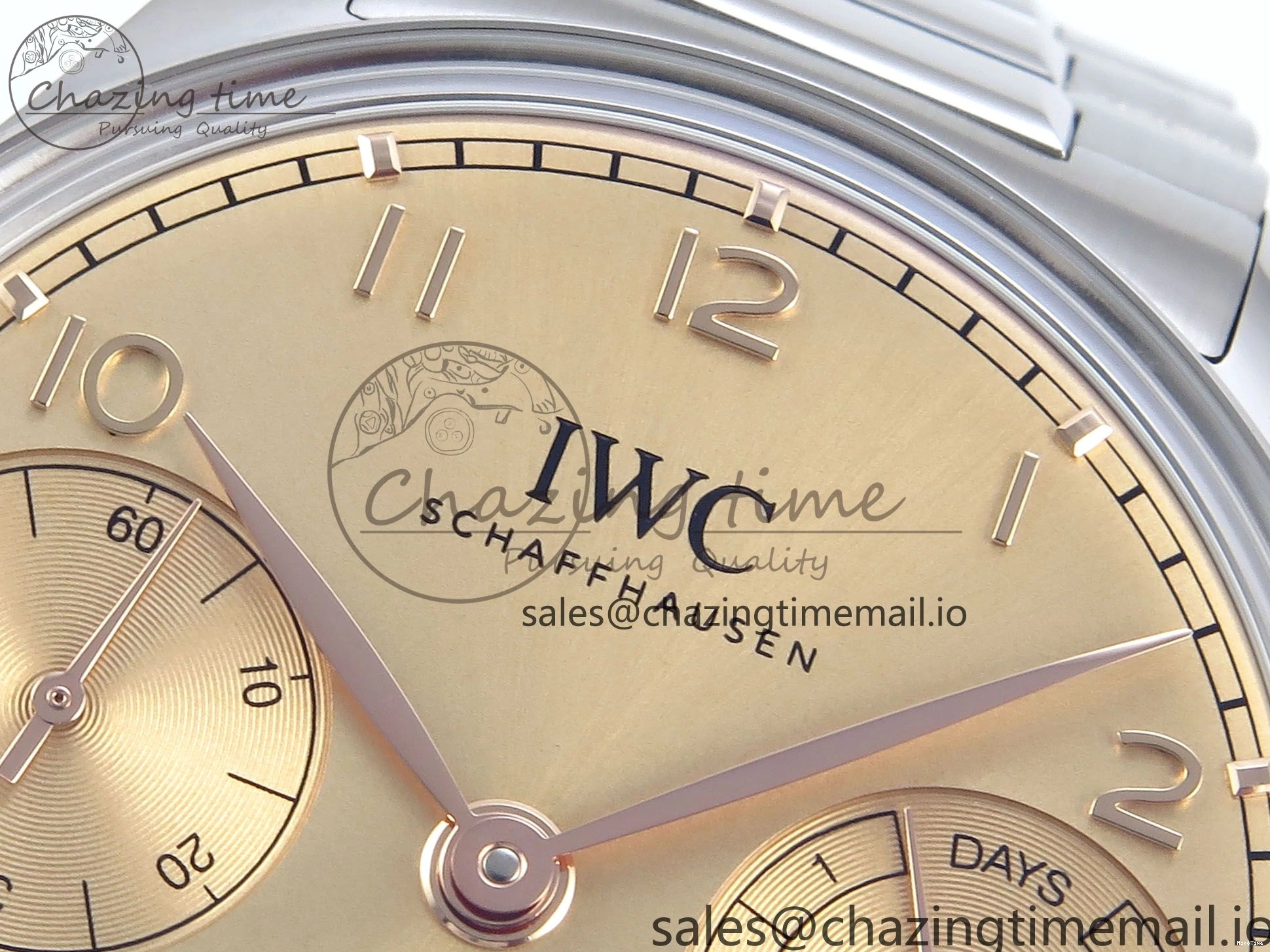 MIROTIME 0314 Portugieser Auto IWC0562B APSF 1:1 Best Edition Gold Dial on SS Bracelet A Reliable 6996